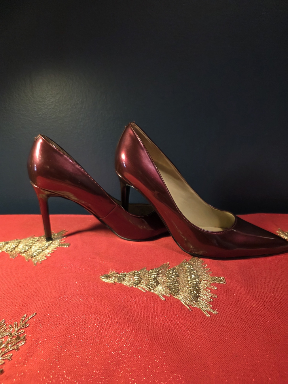 Marc Fisher Women's Patent Pointed-Toe Pumps in Deep Wine